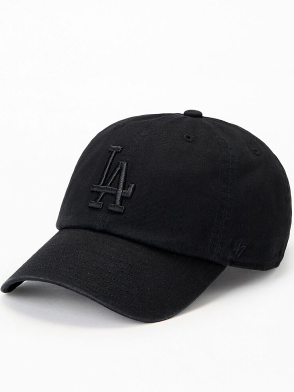 47 Brand Los Angeles Dodgers Clean Dad Hat OSFA Black MLB Genuine Merch